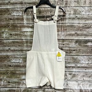 New women’s linen blend shorts overalls